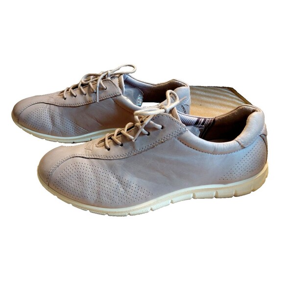 Ecco Shoes - ECCO Womens 38 Leather Lace Up Walking Shoes Taupe Beige Comfort Sneakers US 7.5
